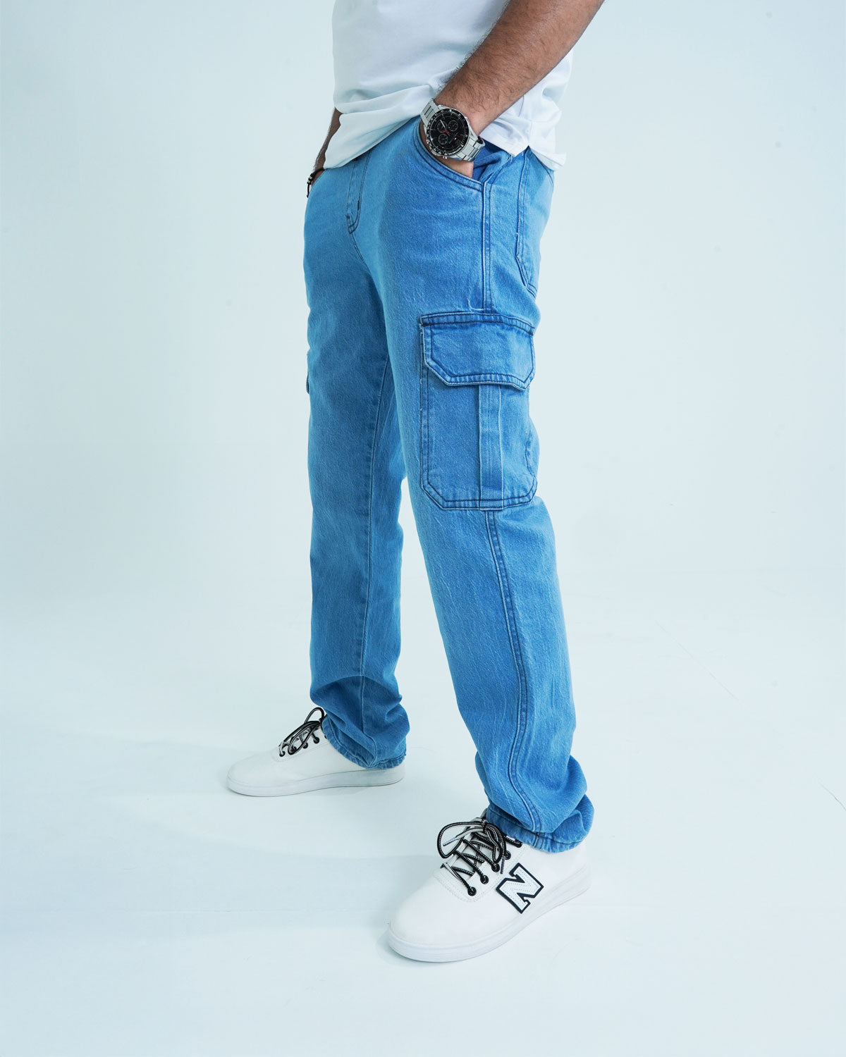 Men Cargo Fit Denim light