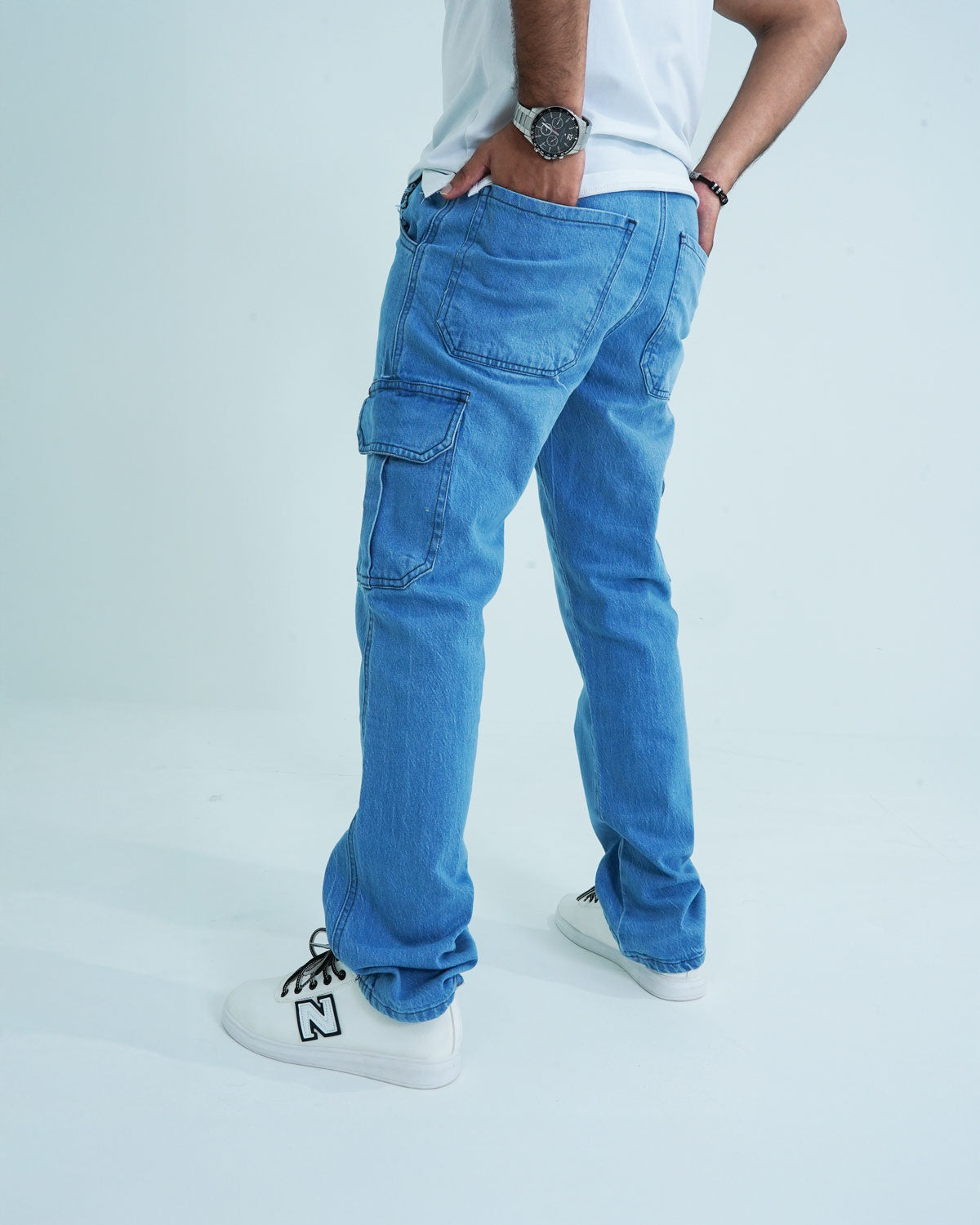 Men Cargo Fit Denim light