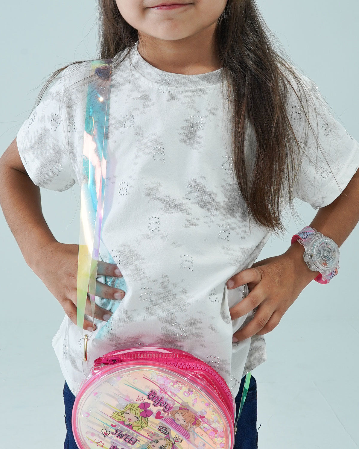 Toddler Girls' White Tie-Dye T-Shirt
