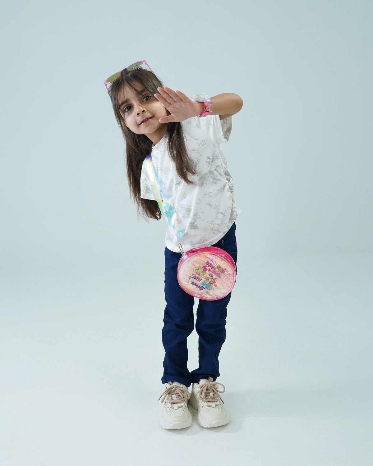 Toddler Girls' White Tie-Dye T-Shirt