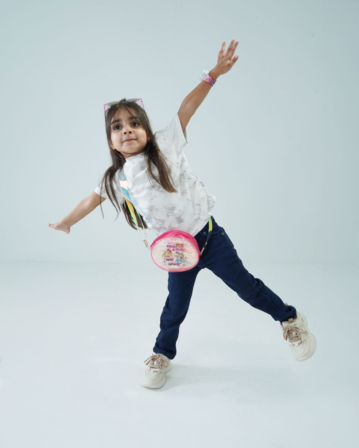 Toddler Girls' White Tie-Dye T-Shirt