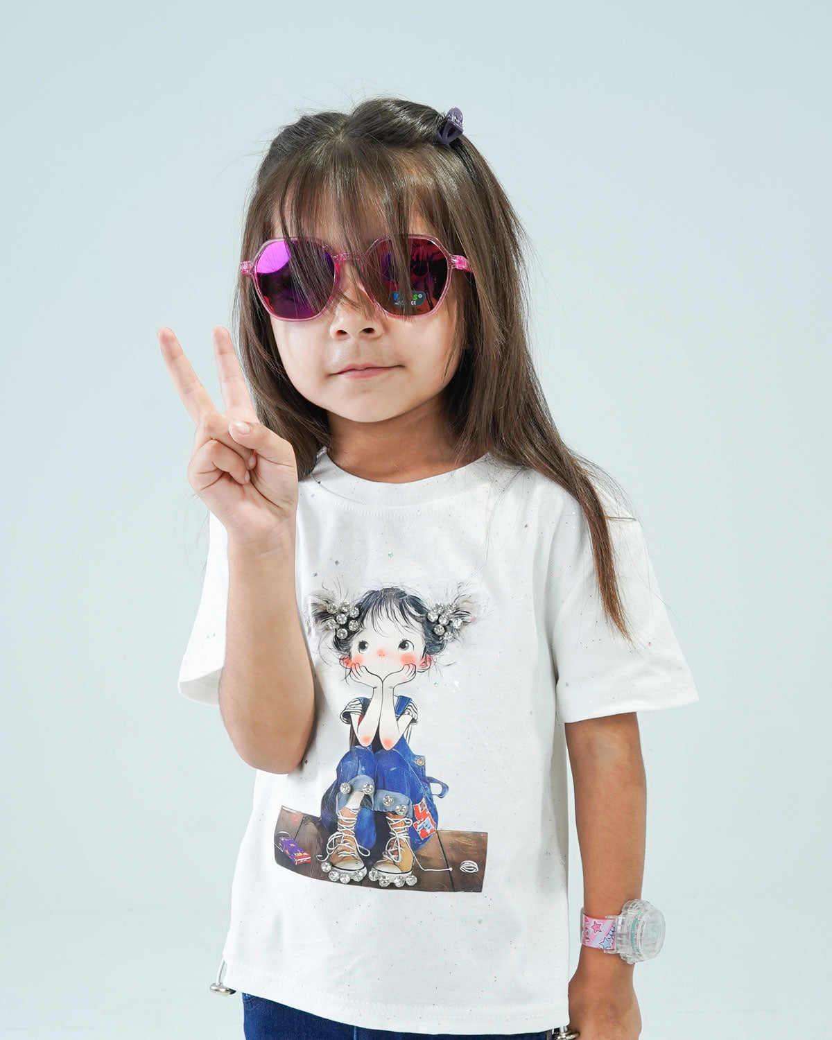 Girls' Cartoon Print T-Shirt