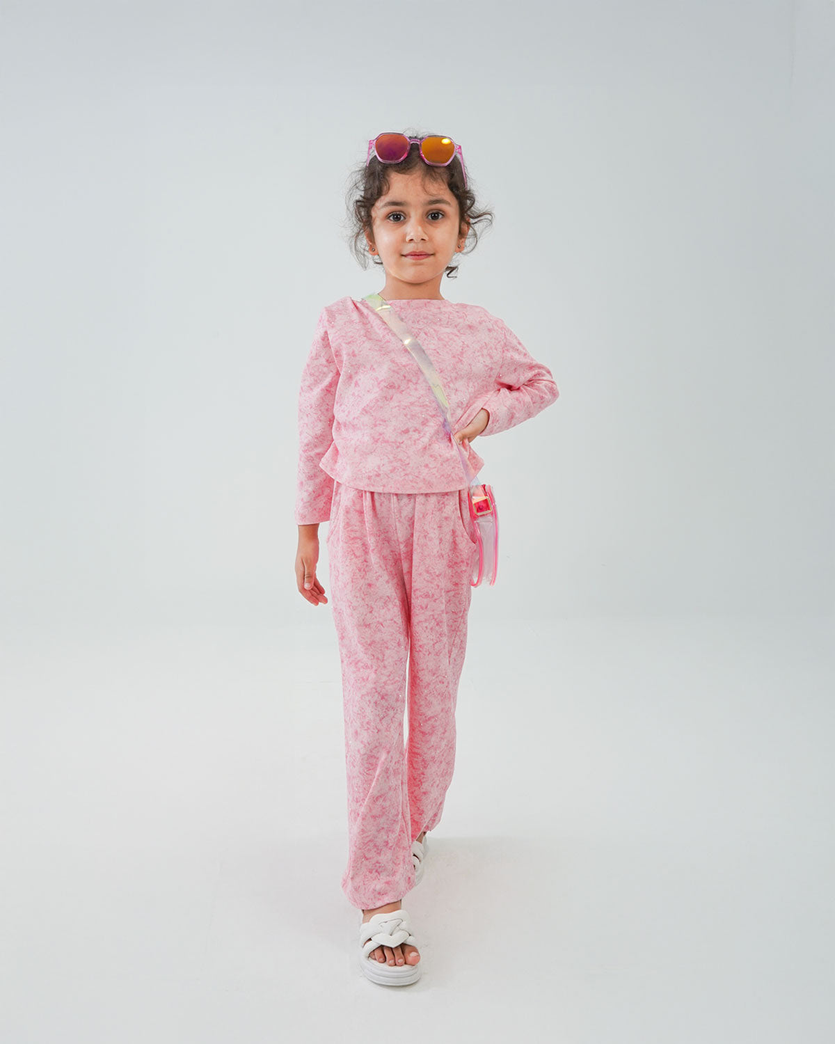 Girls' Pink Tie-Dye Tracksuit
