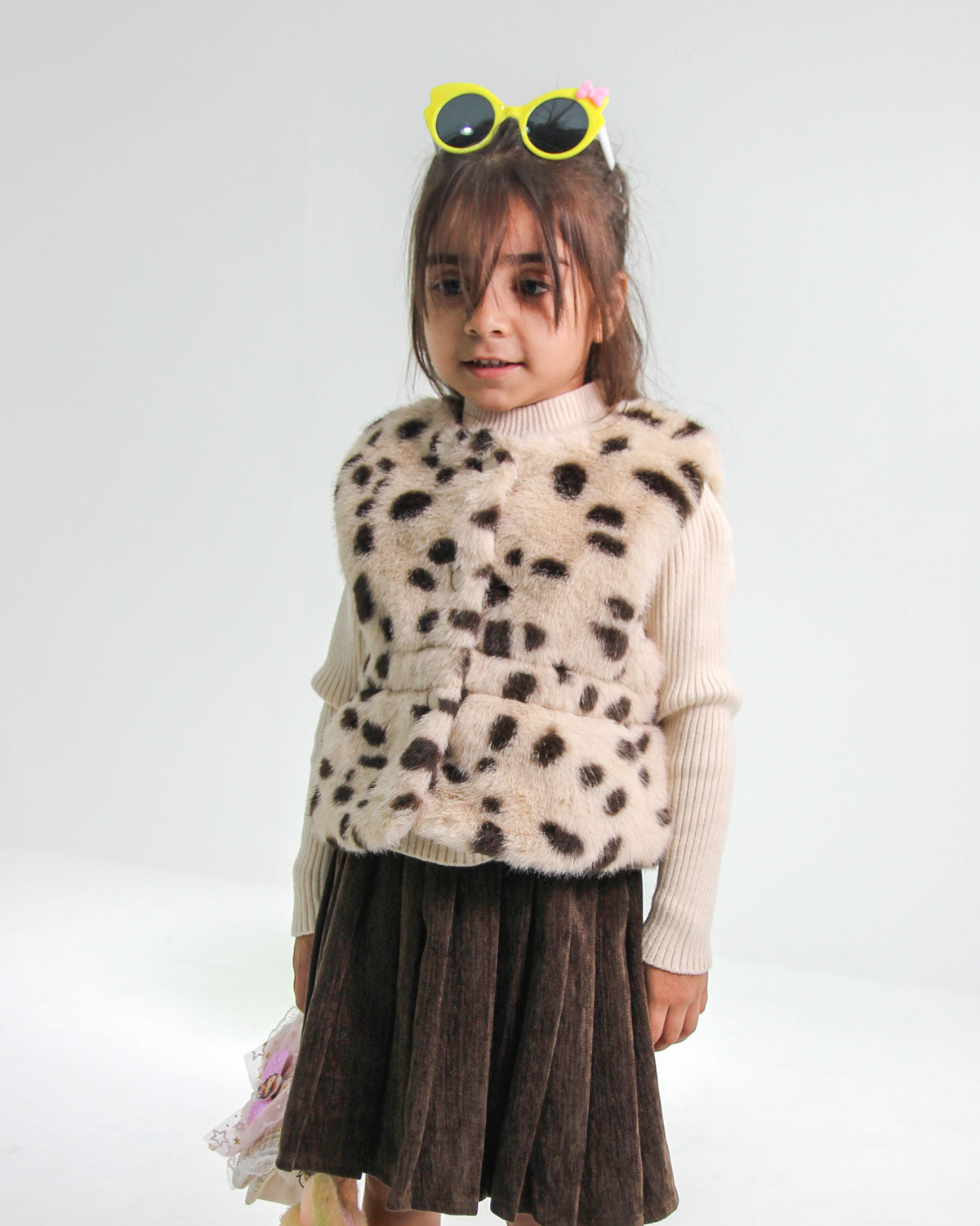 Girls' 3-Piece Fur Vest Outfit Set