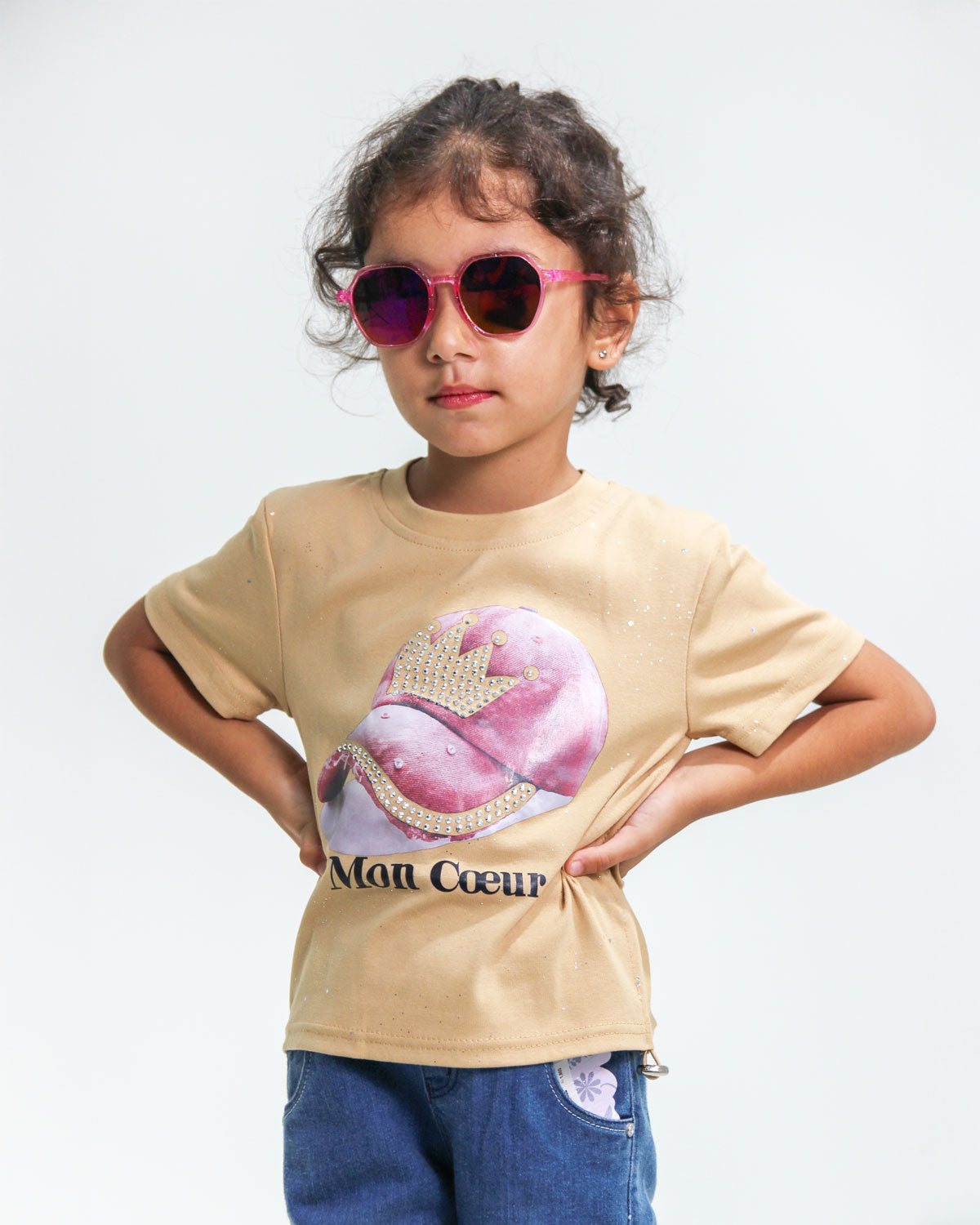 Baby Girls' Cap Printed Cotton Shirt