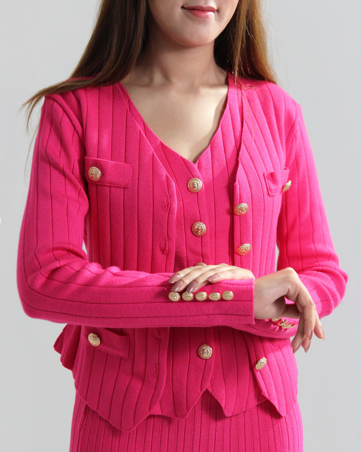 3-Piece Luxe Winter Knitwear Co-ord Set Pink
