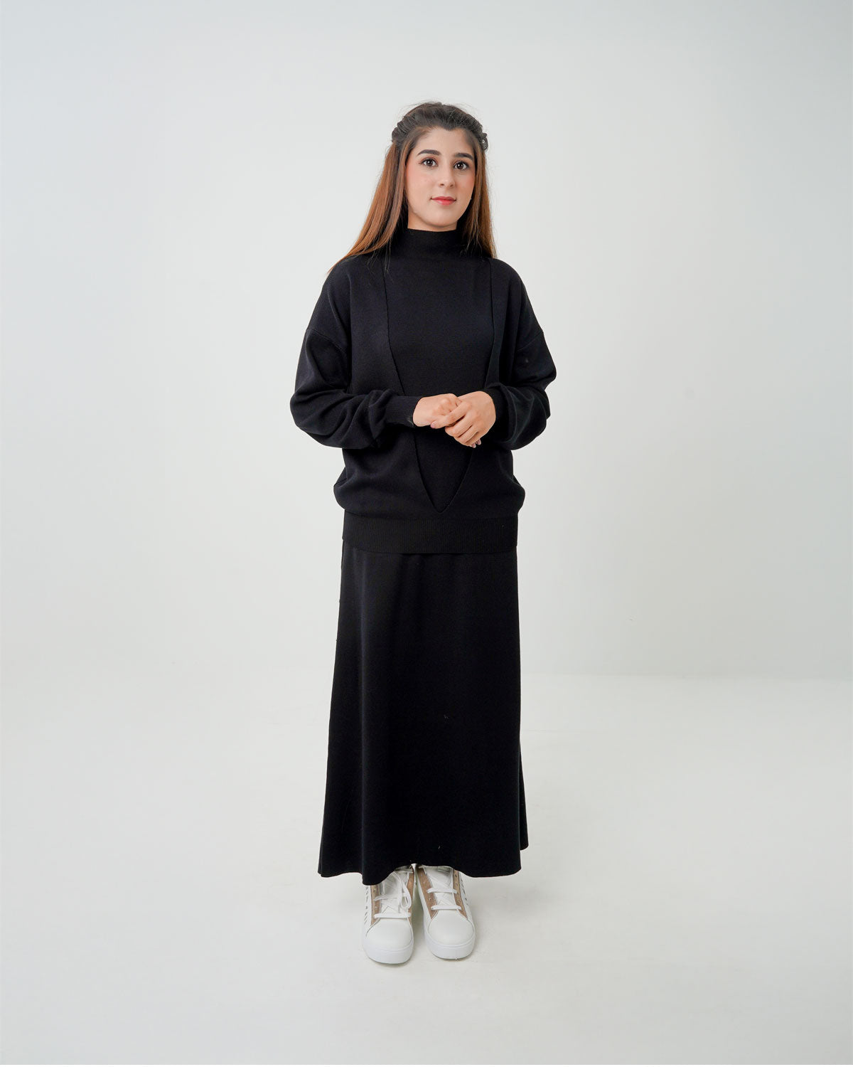 2-Piece Luxe Winter Knitwear Co-ord Set Black