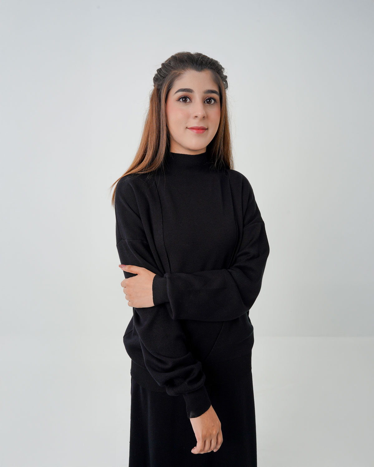 2-Piece Luxe Winter Knitwear Co-ord Set Black
