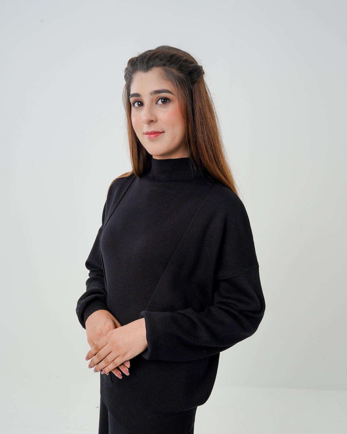 2-Piece Luxe Winter Knitwear Co-ord Set Black