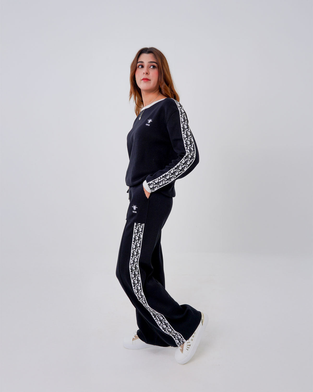 Women’s 2-Piece Logo Taped Sweater with Trousers