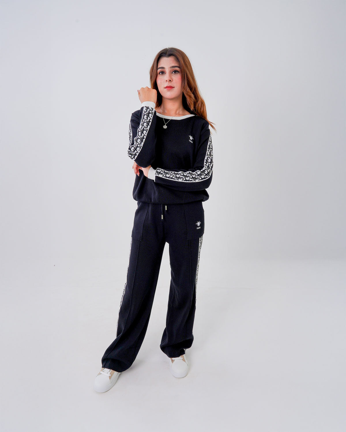 Women’s 2-Piece Logo Taped Sweater with Trousers