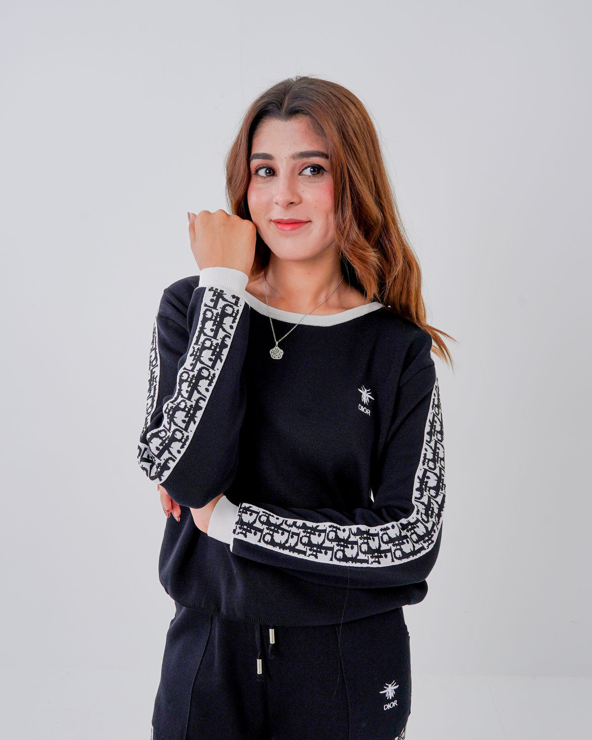 Women’s 2-Piece Logo Taped Sweater with Trousers