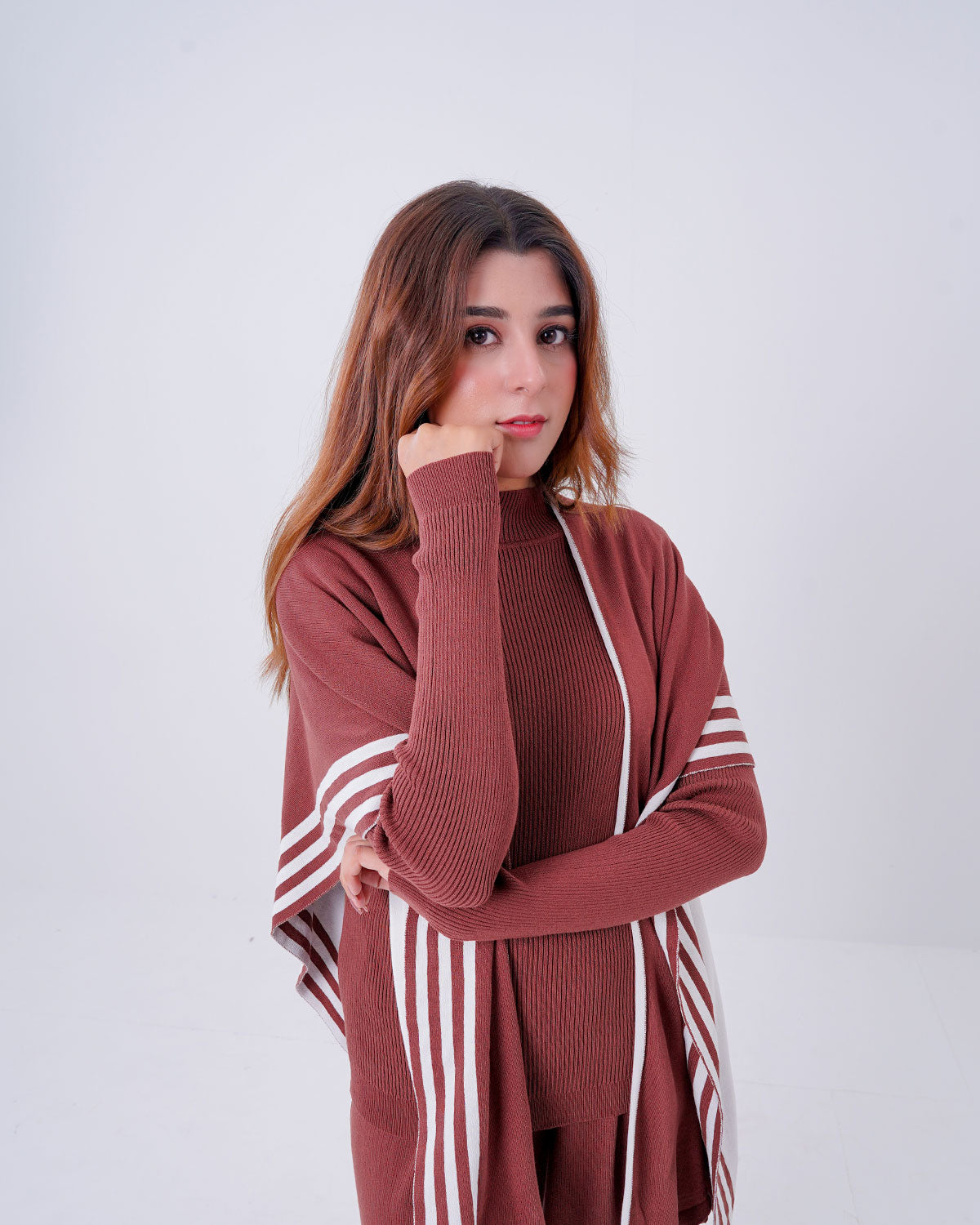 Comfort Knit Two-Piece Loungewear Set with Matching Open Cardigan