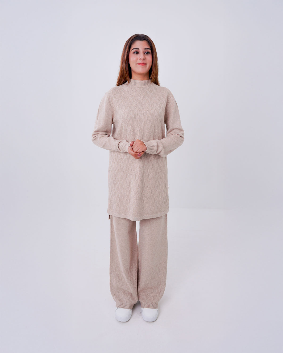 Women’s 2-Piece box pattern Knit Lounge Co-ord Set