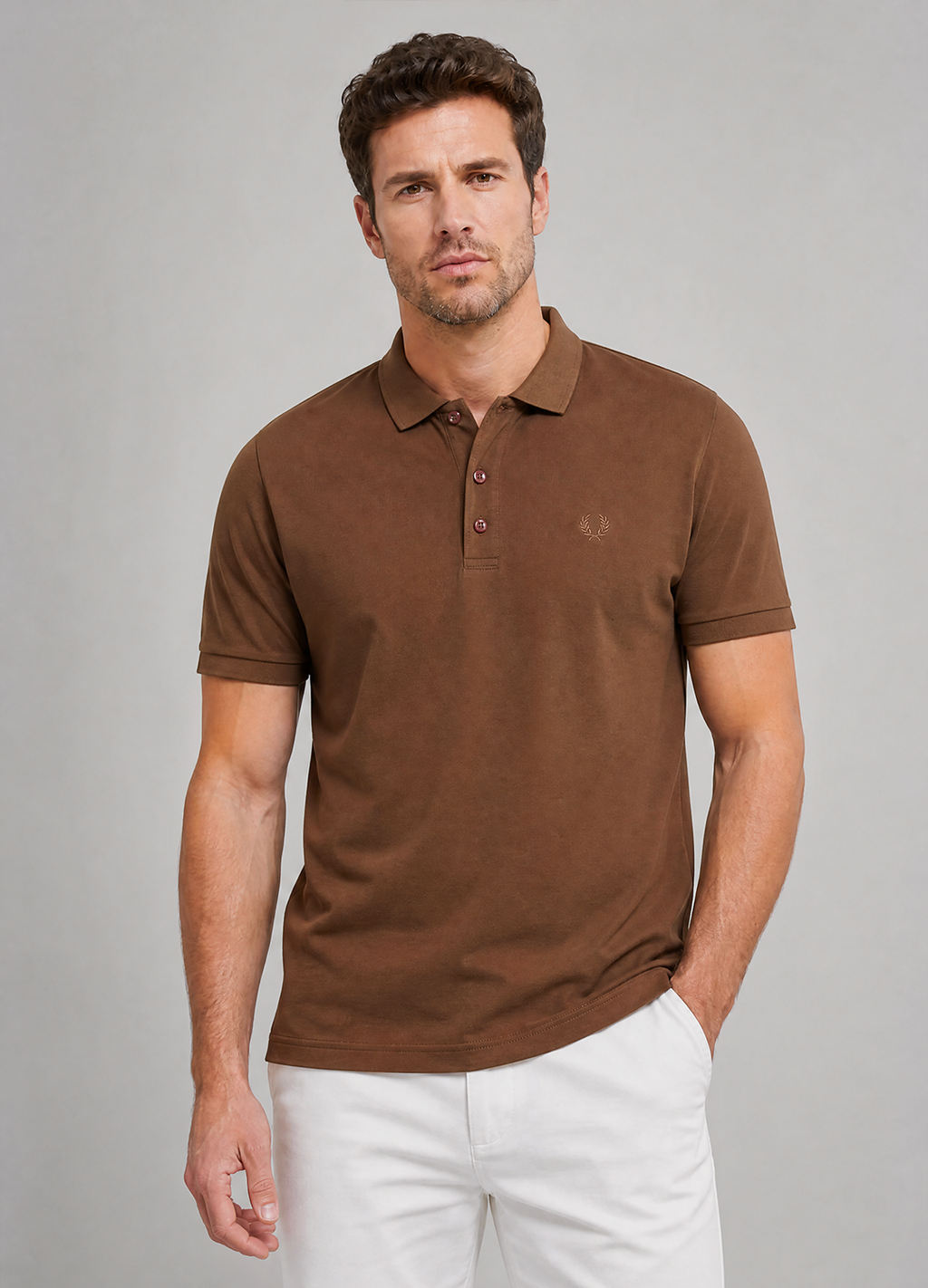 Light Brown Knit Polo