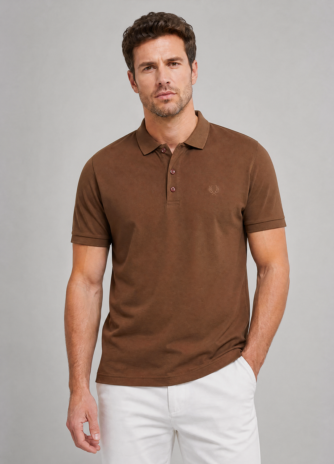 Light Brown Knit Polo