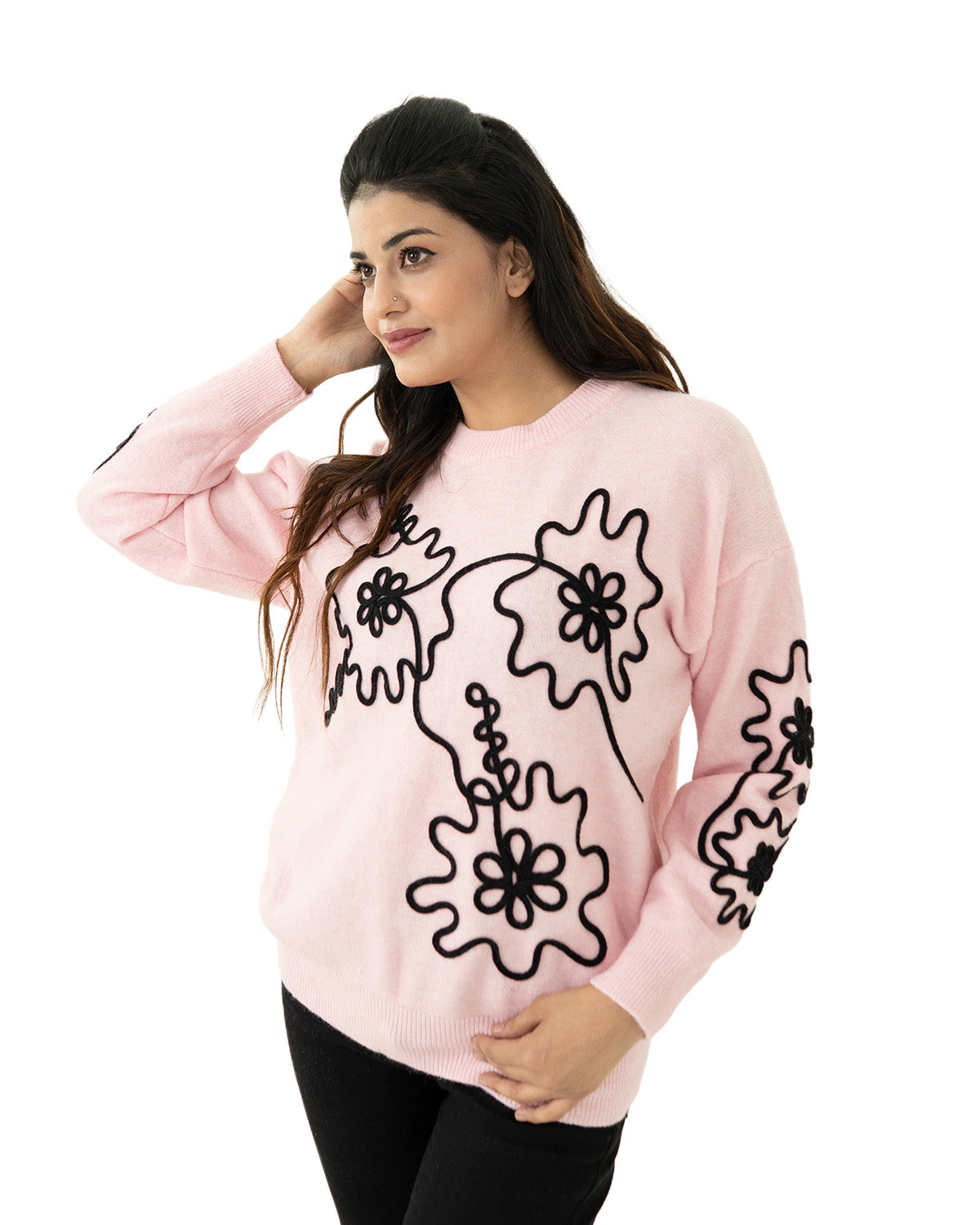 Soft Pink Blossom Sweater