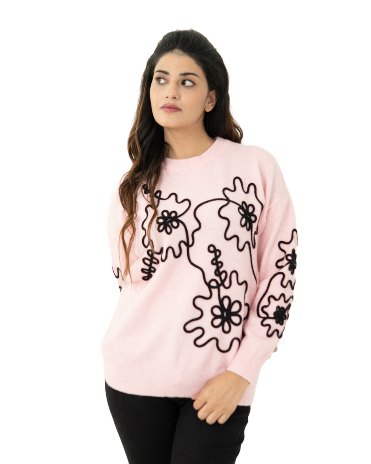 Soft Pink Blossom Sweater
