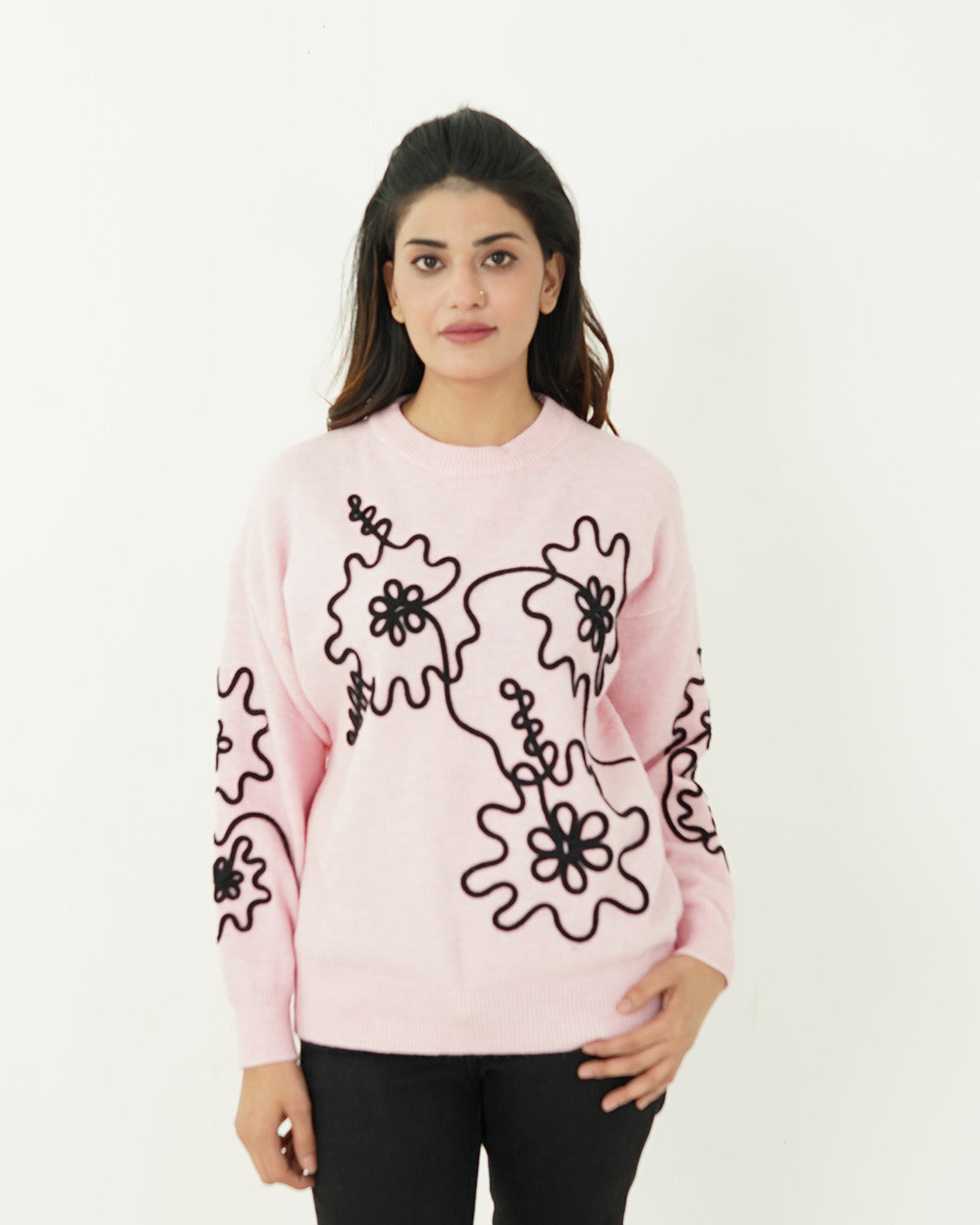 Soft Pink Blossom Sweater
