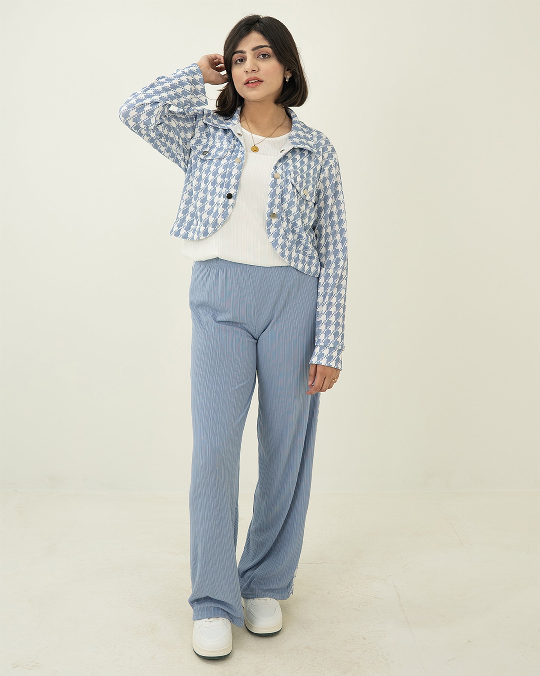 Sky Blue Grid Set 3pc