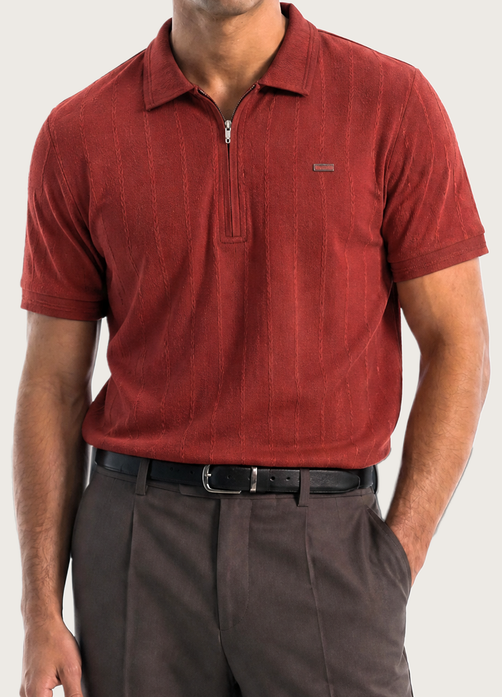 Rust Textured Polo