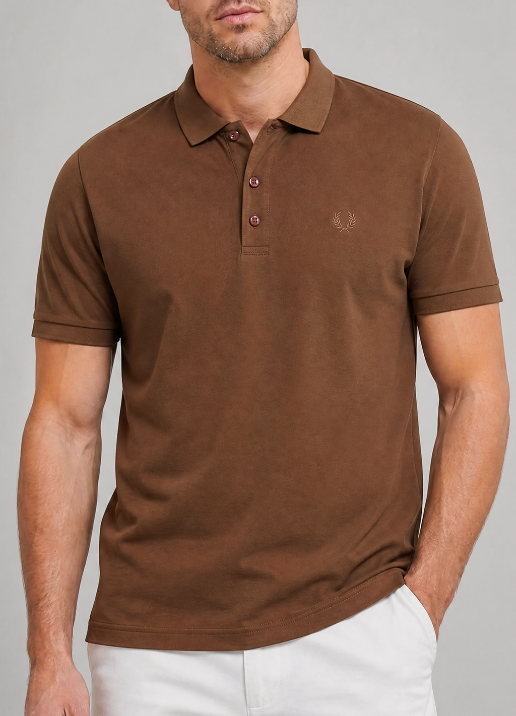 Light Brown Knit Polo