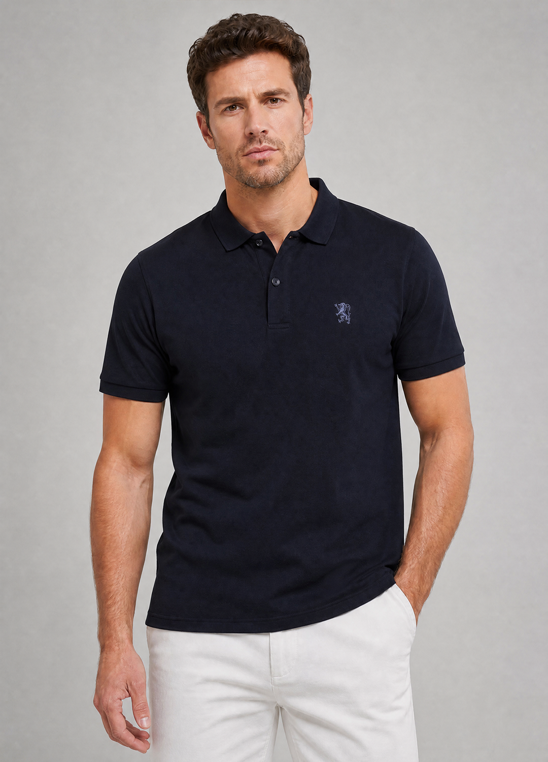 Navy Blue Knit Polo