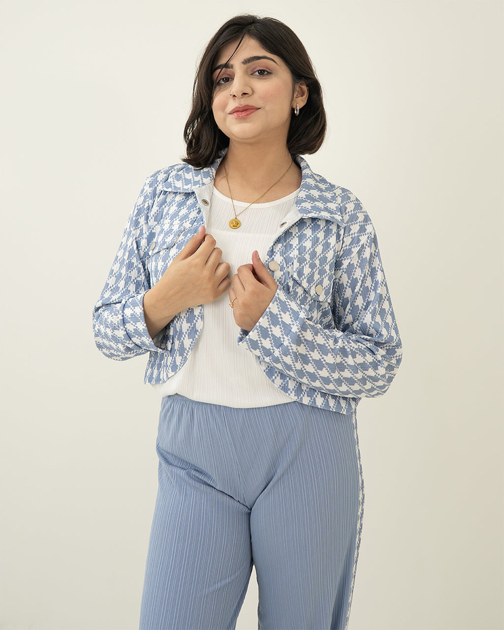 Sky Blue Grid Set 3pc