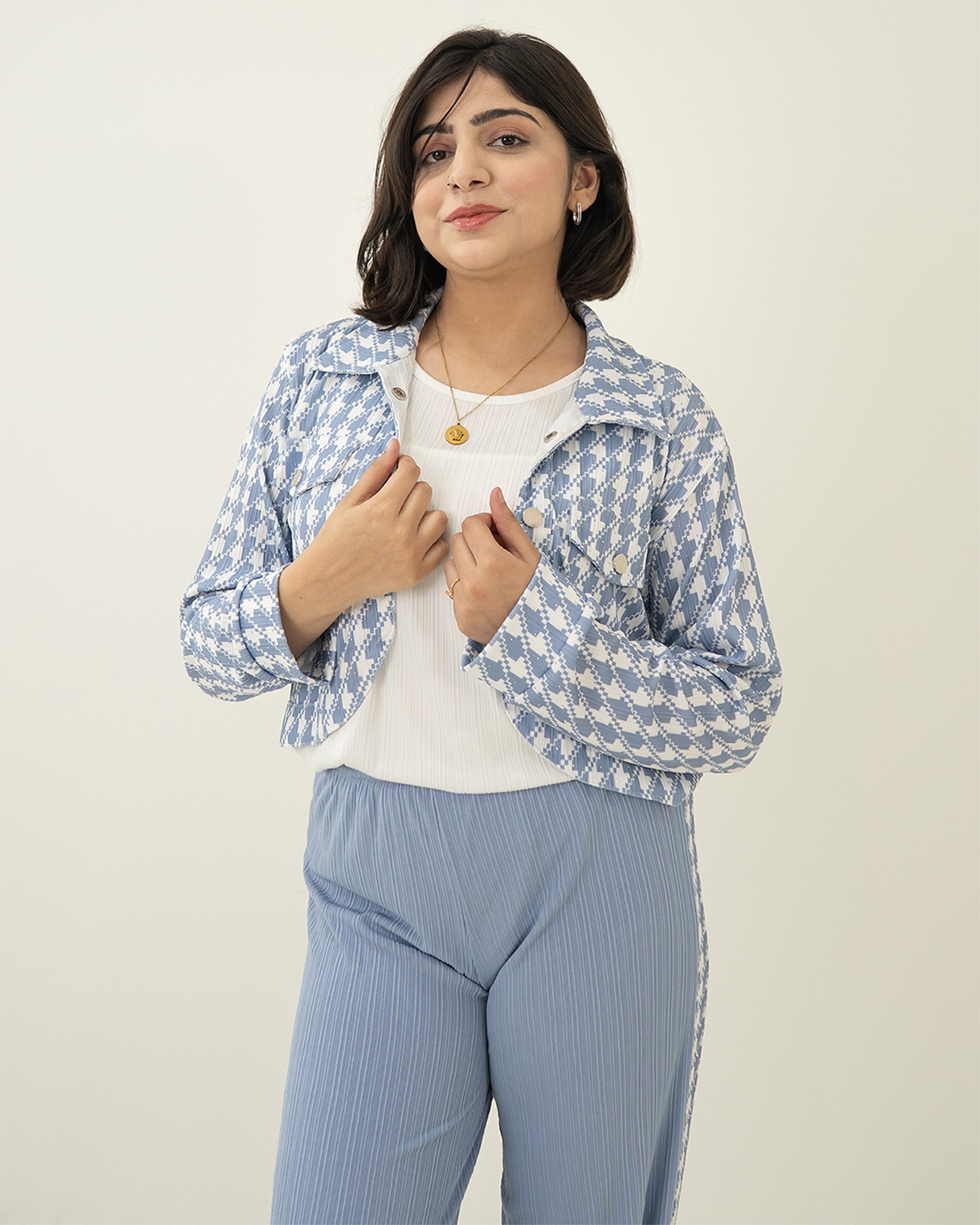 Sky Blue Grid Set 3pc