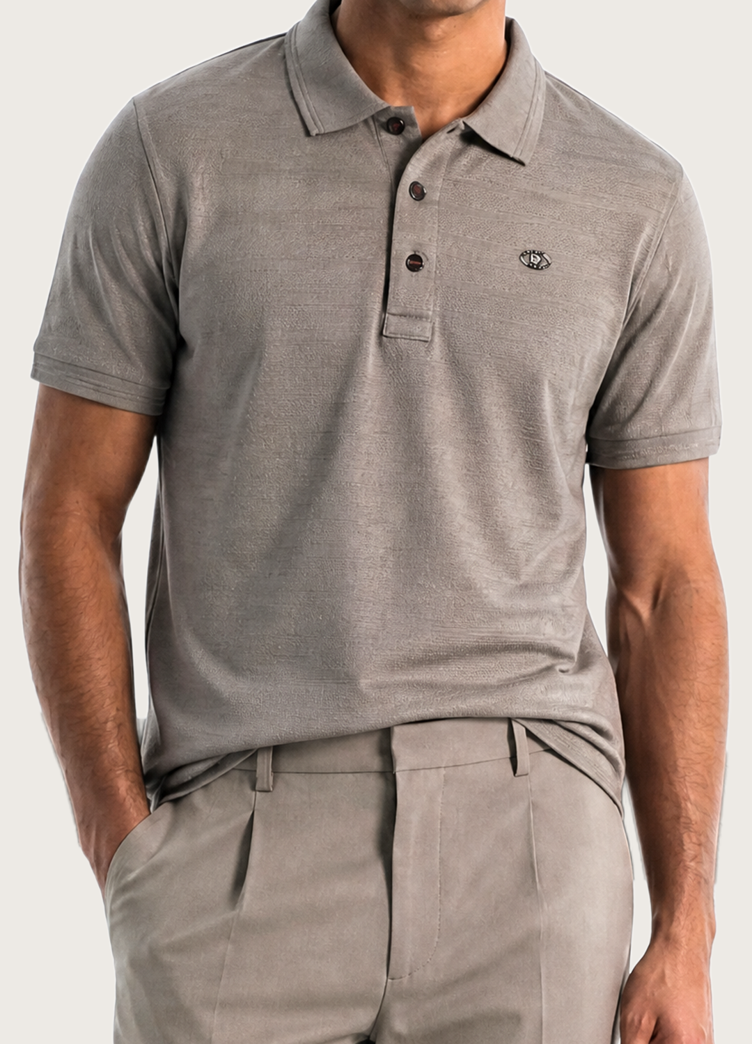 Grey Button Polo