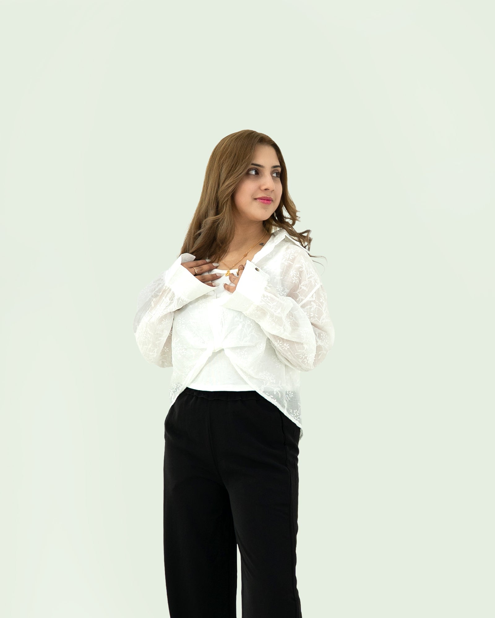 Flora White Net Pair
