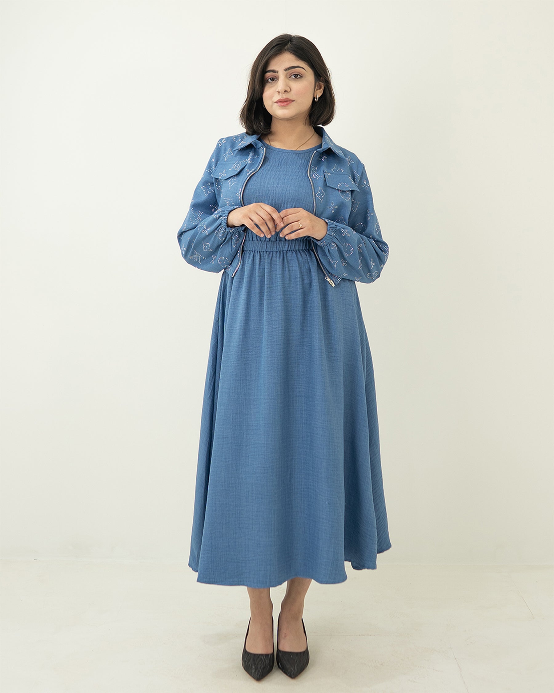 Blue Signature Print Maxi