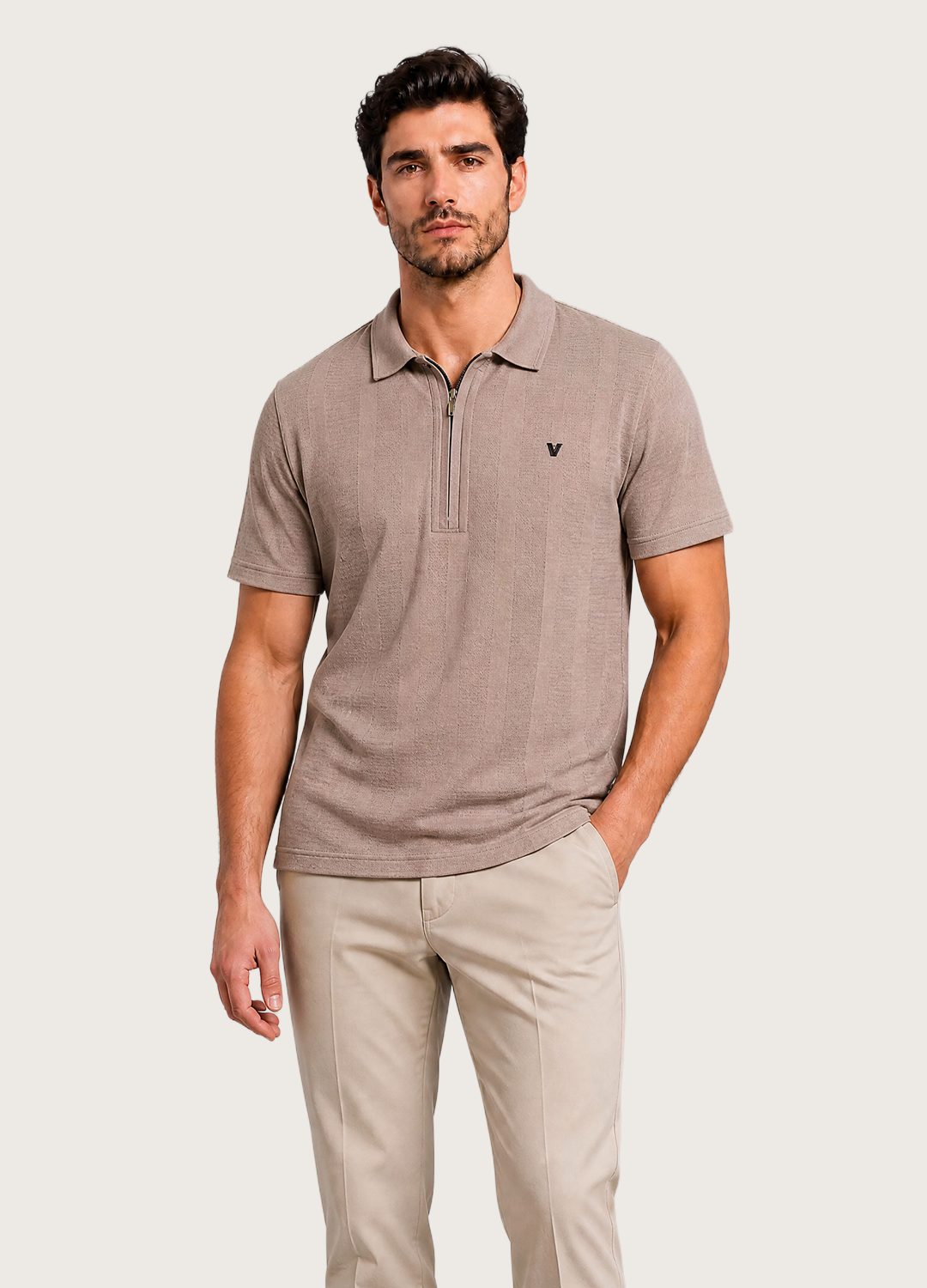 V Zip Polo