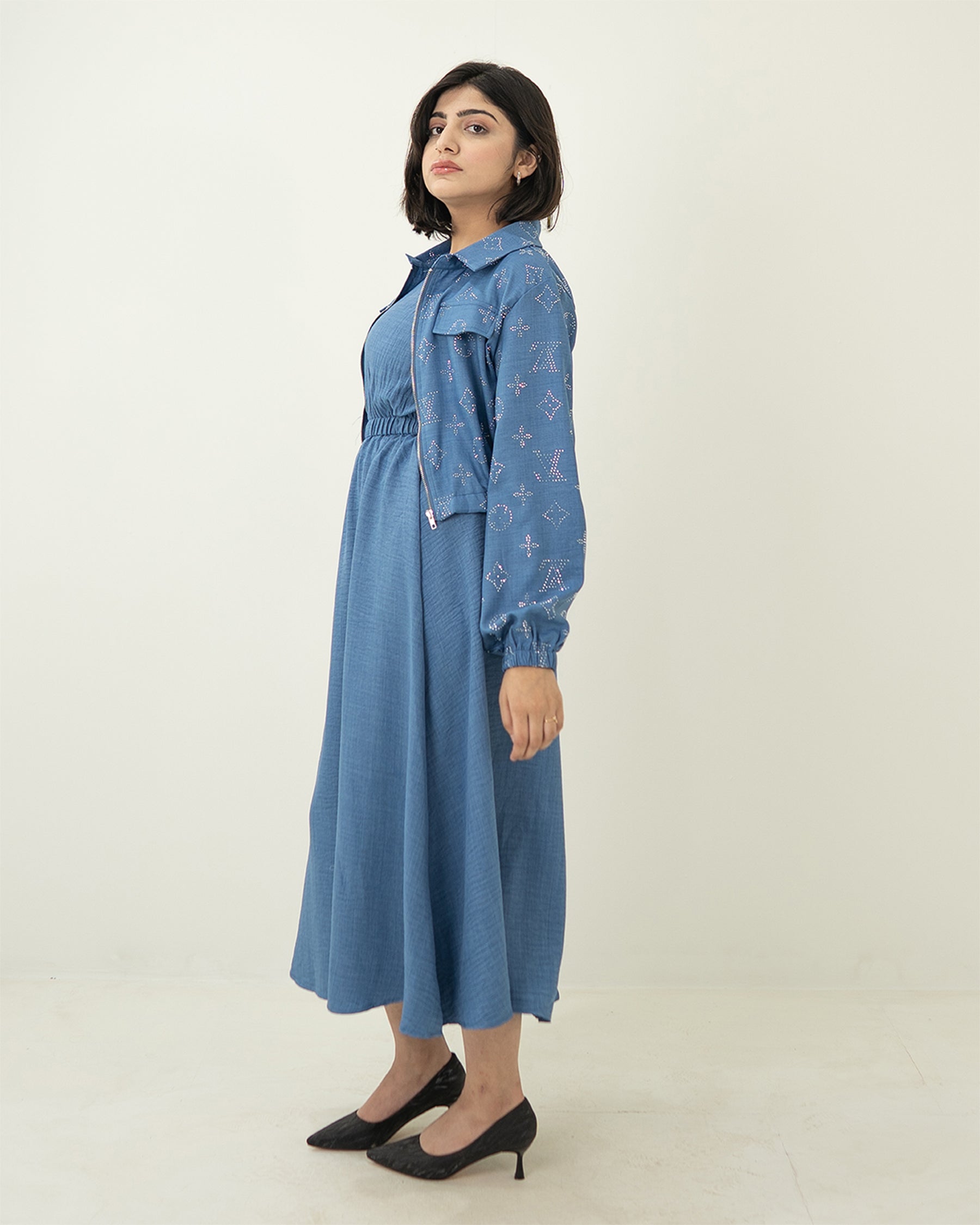 Blue Signature Print Maxi