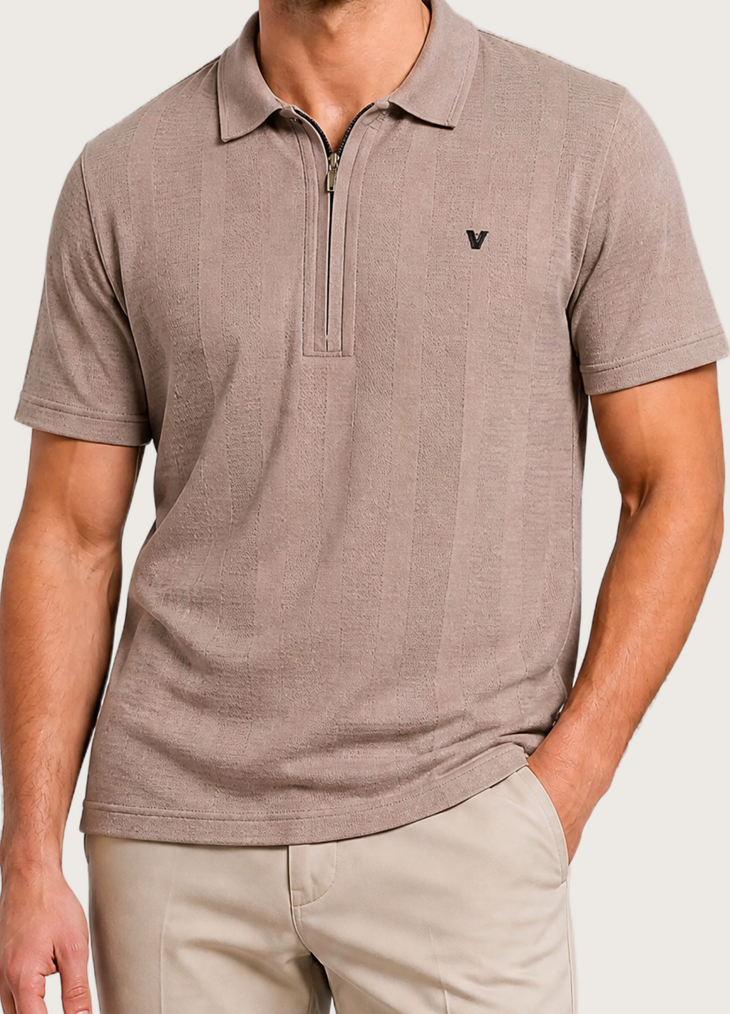 V Zip Polo