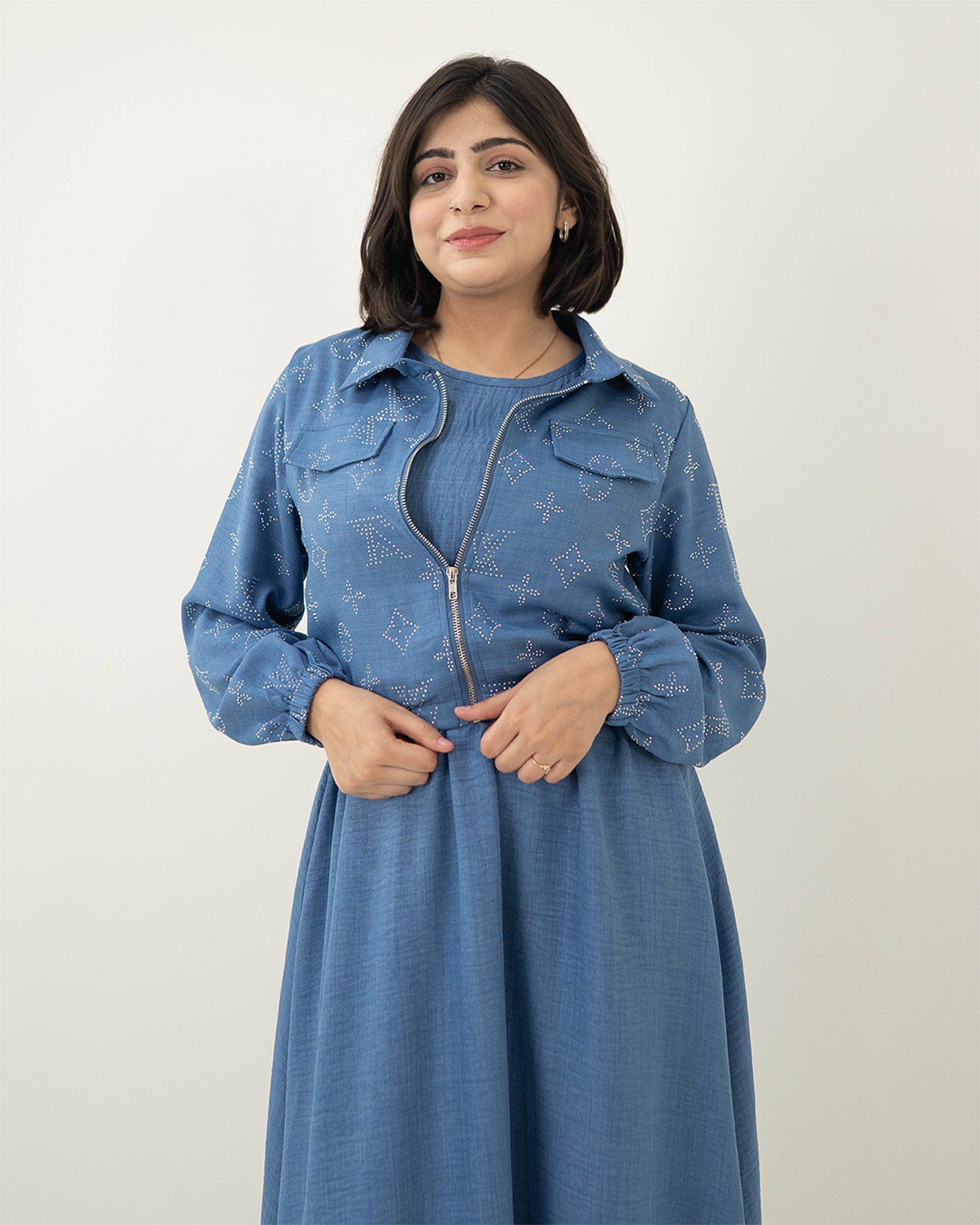 Blue Signature Print Maxi