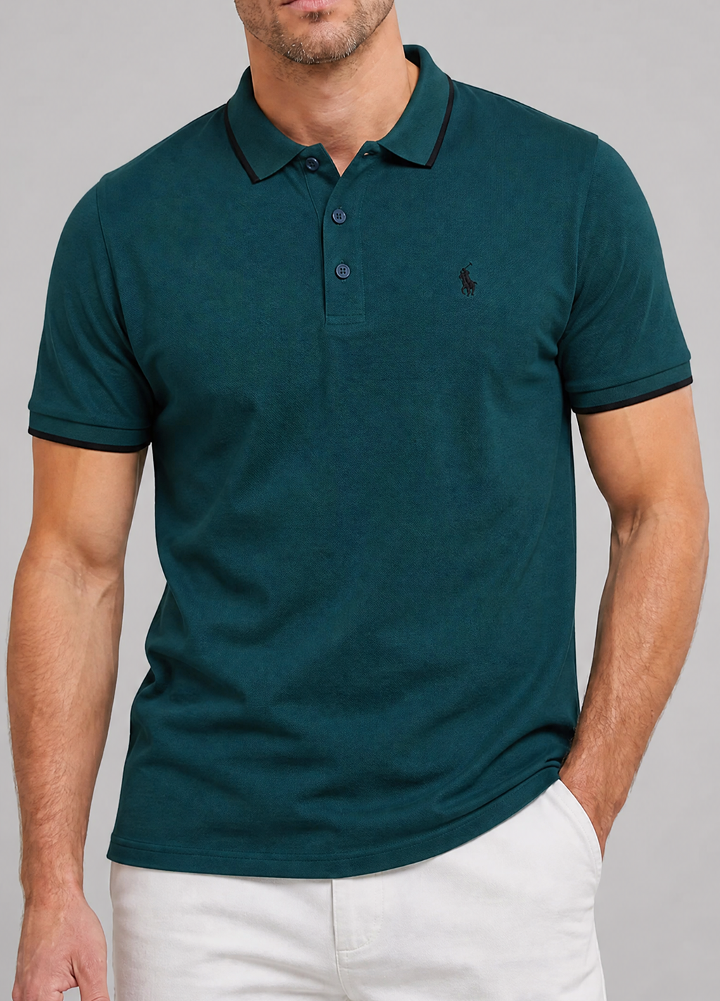 Contrast Tipped Knit Polo