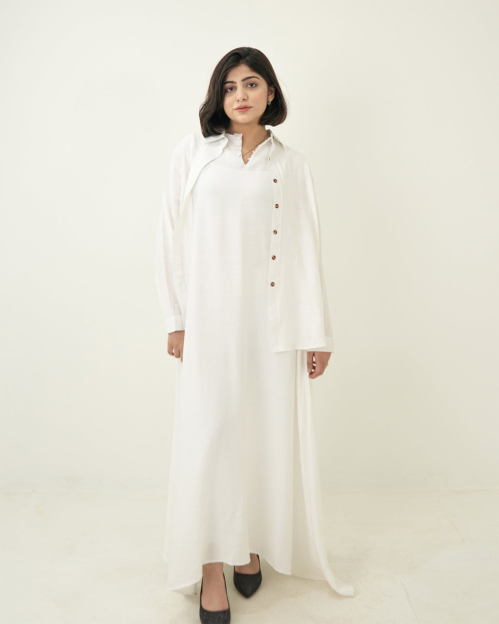 White Long Maxi Set