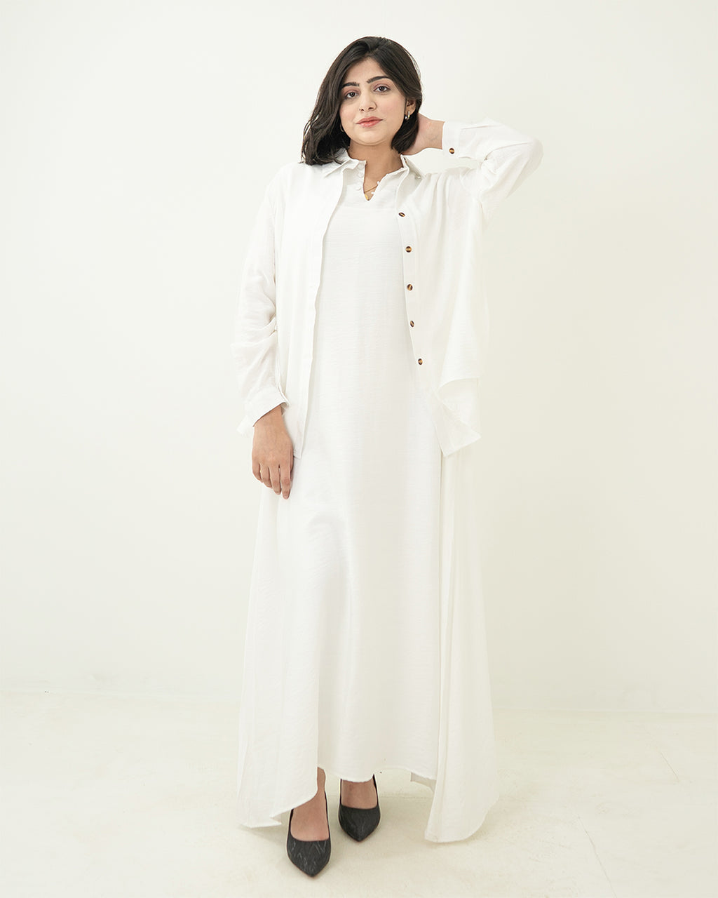 White Long Maxi Set