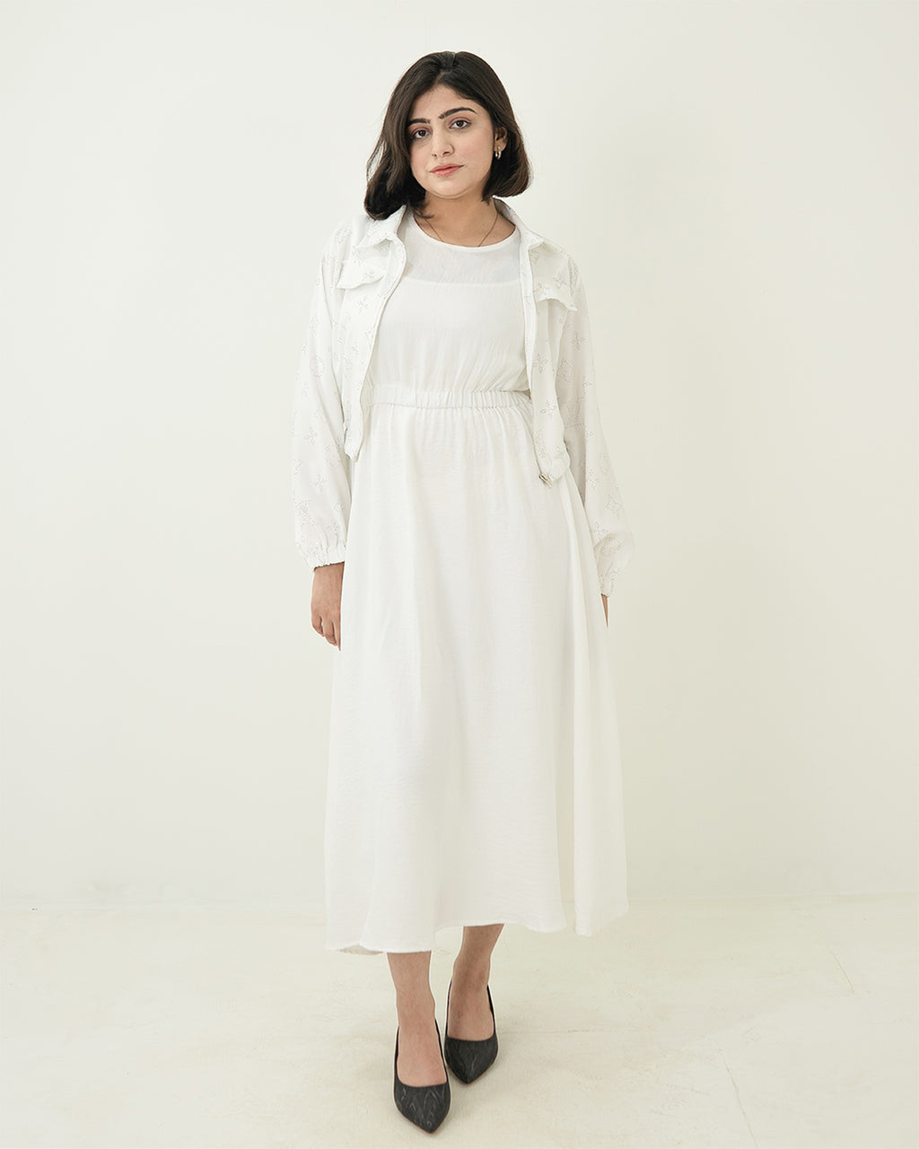 White Signature Print Maxi