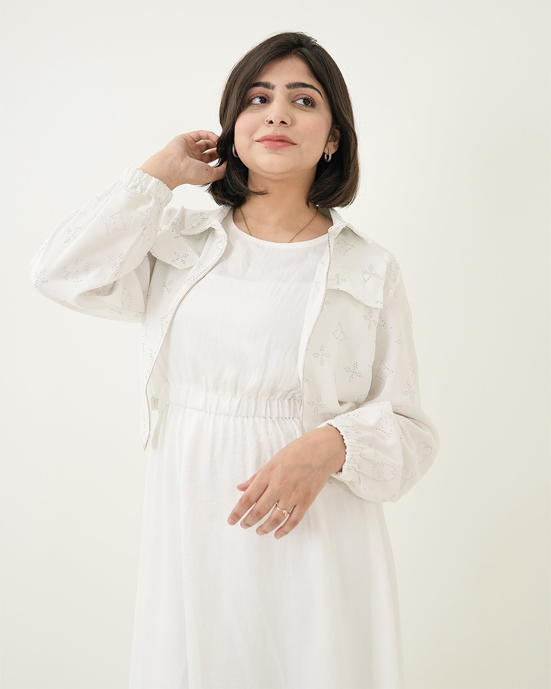 White Signature Print Maxi