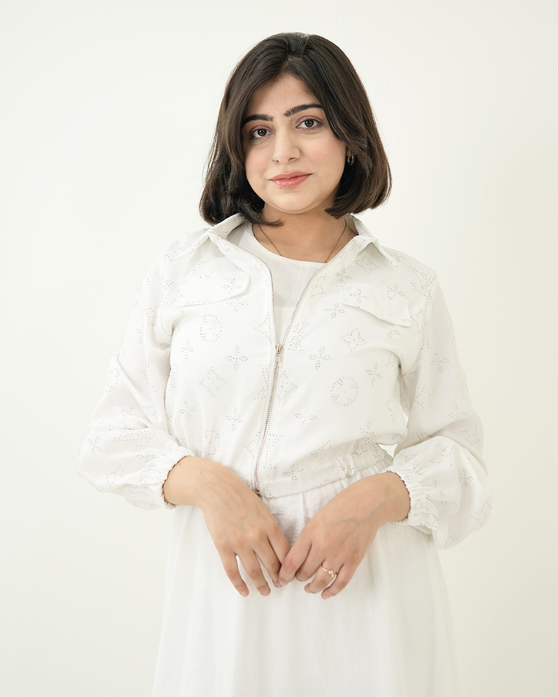 White Signature Print Maxi