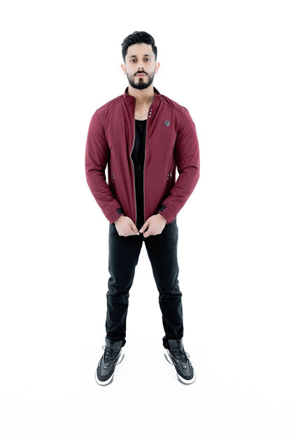 Men's Slim Fit Maroon Jacket