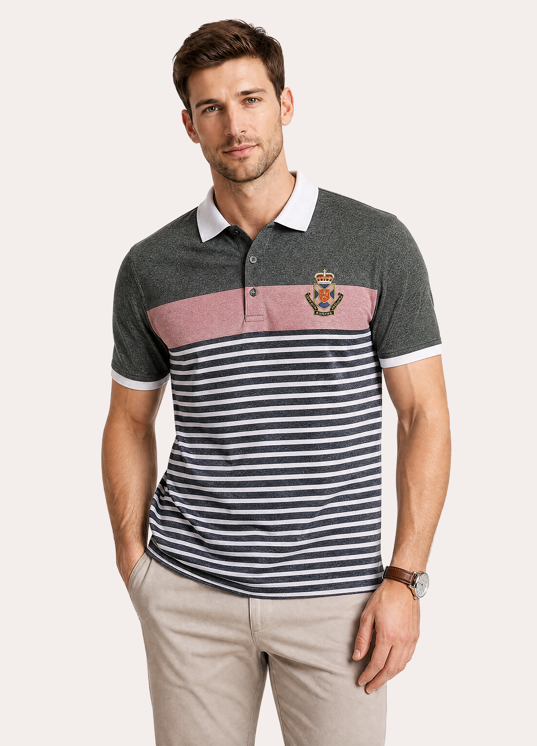 Lining White Collar Polo