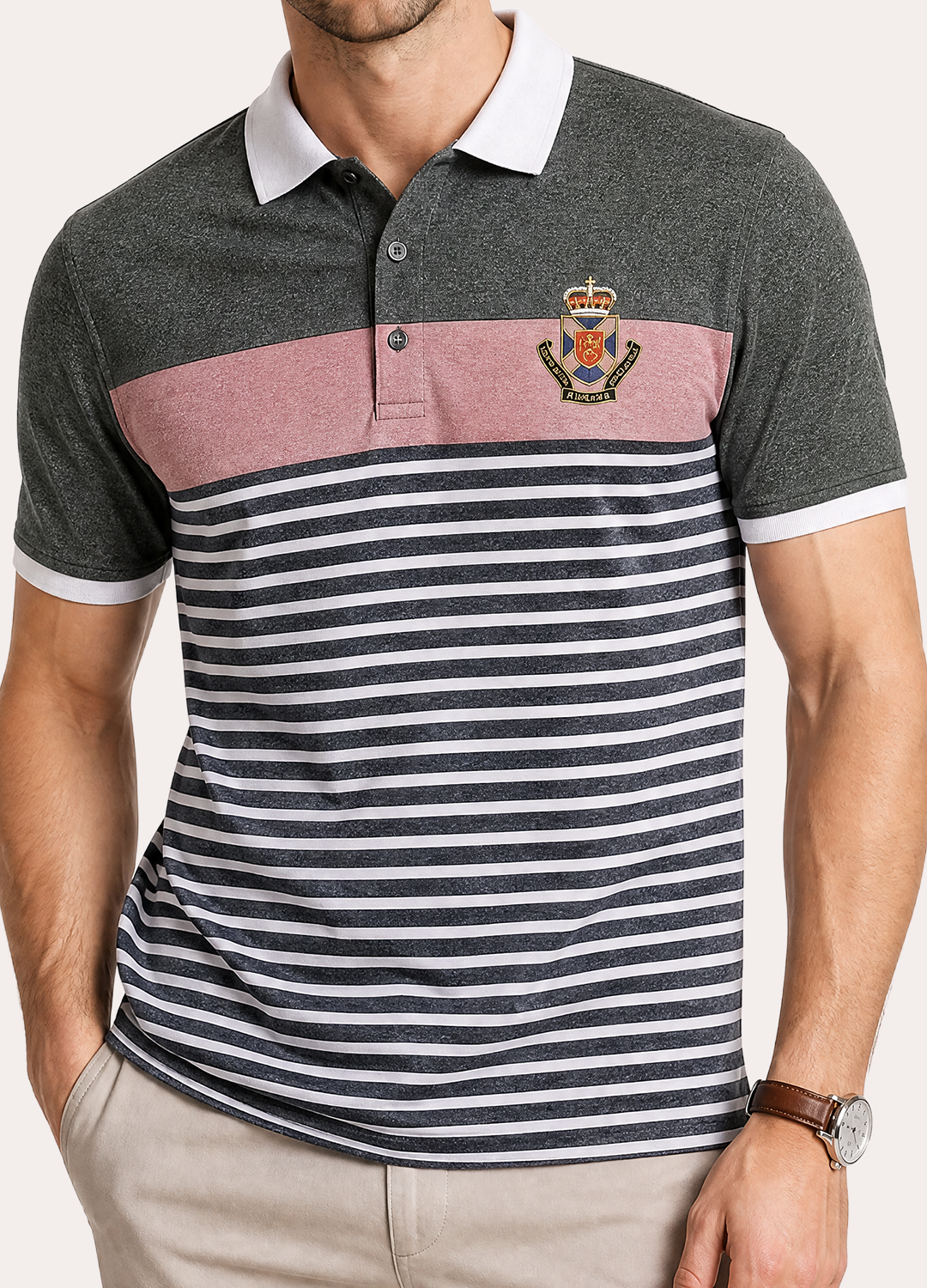 Lining White Collar Polo