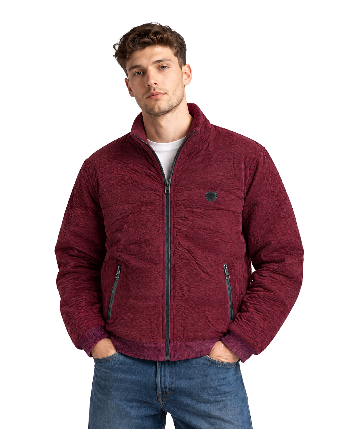 Burgundy Bomber Jacket