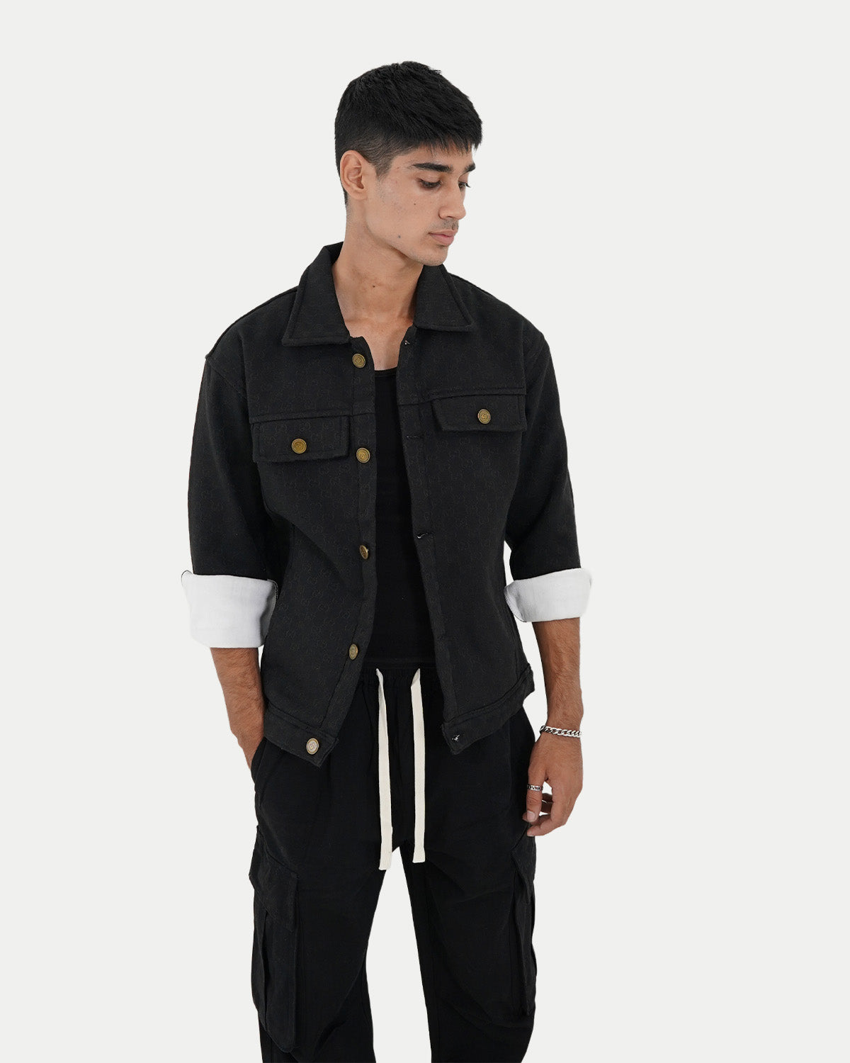 Check Pattern Black Jacket