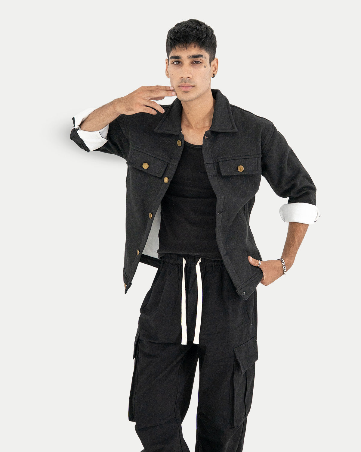 Check Pattern Black Jacket