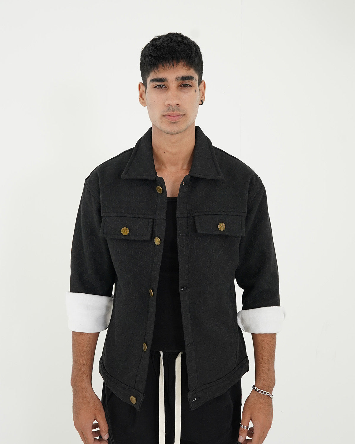 Check Pattern Black Jacket
