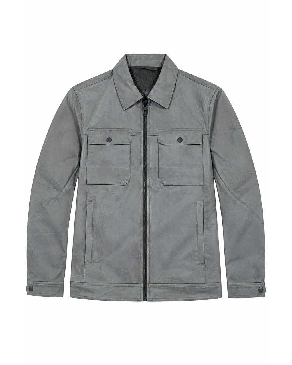 Grey Suede Trucker